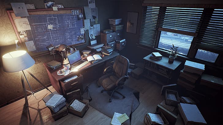 Noir, Büro, HD-Hintergrundbild