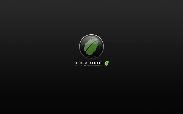 Linux, Linux Mint, GNU, Black Background, linux, linux mint, gnu, black background, HD wallpaper