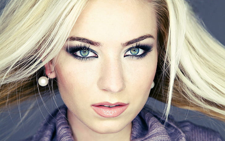 Wunderschöne grüne Augen, wunderschöne grüne Augen, Blondine, Model, HD-Hintergrundbild