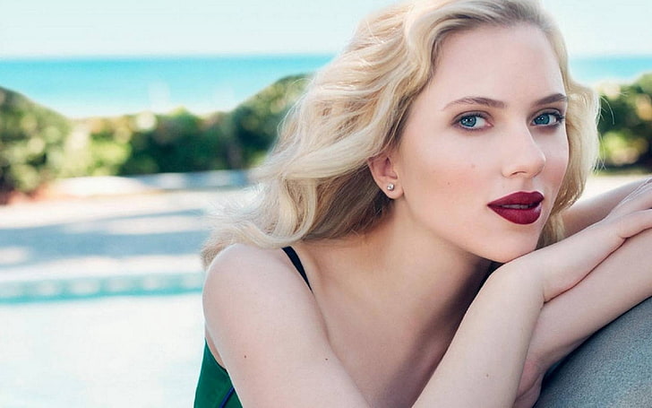 Scarlett Johansson, scarlett johansson, ögon, blondin, ansikte, smink, HD tapet