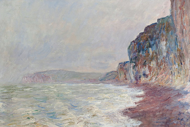 picture, seascape, Claude Monet, Rock. Overcast, HD wallpaper