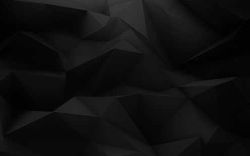 минимализм абстрактный узор цифровое искусство геометрия черный 3d треугольник низкополигональная, HD обои HD wallpaper