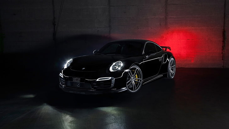 черный купе, суперкар, Porsche, Porsche 911, автомобиль, черные автомобили, HD обои