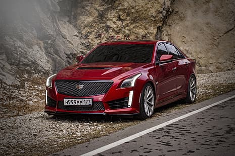  mountains, tower, cadillac, moutain, cts-v, ingushetia, cadillac cts, cadillac cts-v, HD wallpaper HD wallpaper