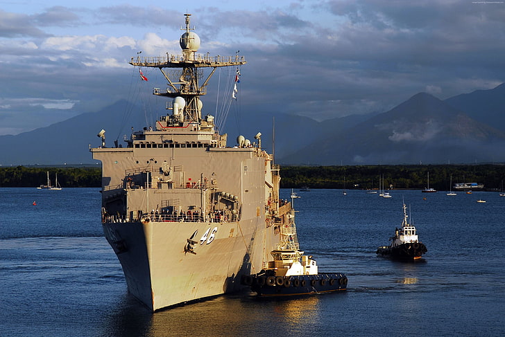 Whidbey Island-class, LSD-46, dock landing ship, USA Navy, USS Tortuga, HD wallpaper