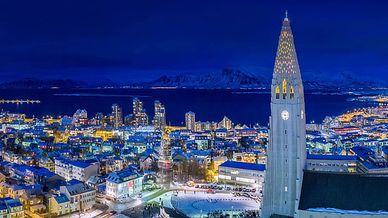 ultra nowoczesny, kościół, hallgrímskirkja, nowoczesny, reykjavik, islandia, Tapety HD HD wallpaper