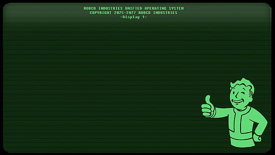 Ilustracja Vault Boya, Fallout 3, gry wideo, Pip-Boy, linie, Tapety HD HD wallpaper