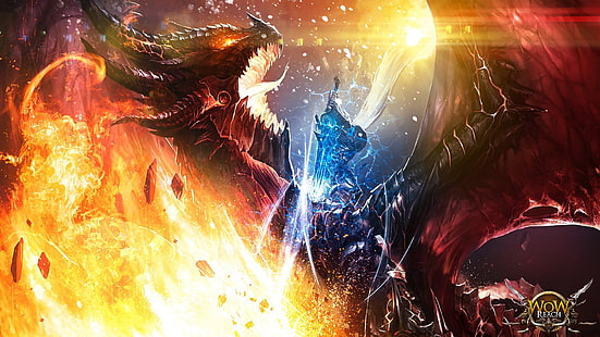 carta da parati drago marrone, World of Warcraft: Cataclysm, World of Warcraft: Wrath of the Lich King, World of Warcraft, Deathwing, Arthas, videogiochi, Sfondo HD HD wallpaper
