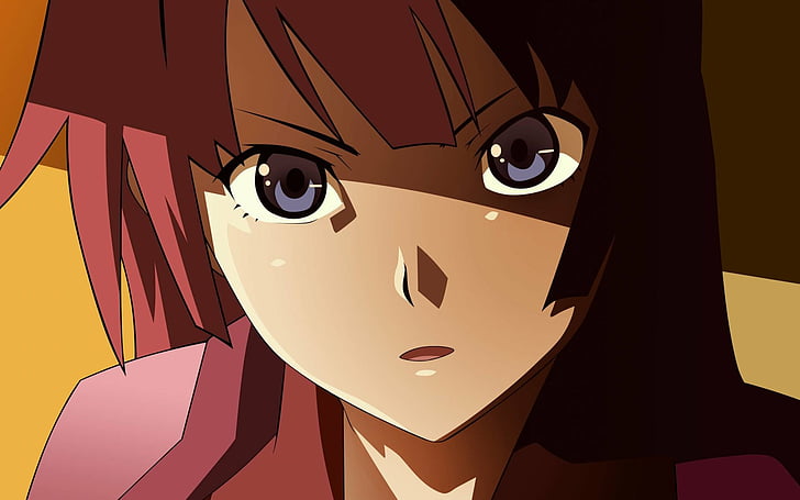 Аниме, Monogatari (серия), Bakemonogatari, Hitagi Senjōgahara, серия Monogatari: второй сезон, фиолетовые волосы, HD обои