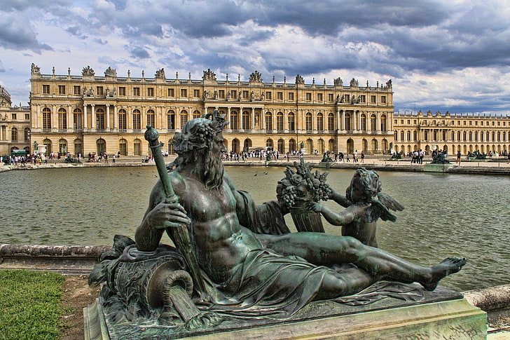 Palácio, Palácio De Versalhes, França, Paris, Estátua, HD papel de parede