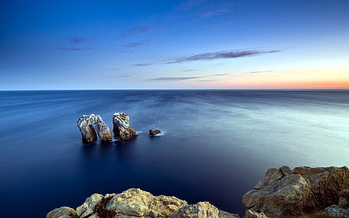 Tapeta na Pulpit morze spokojne kamienie gładkie, Tapety HD HD wallpaper