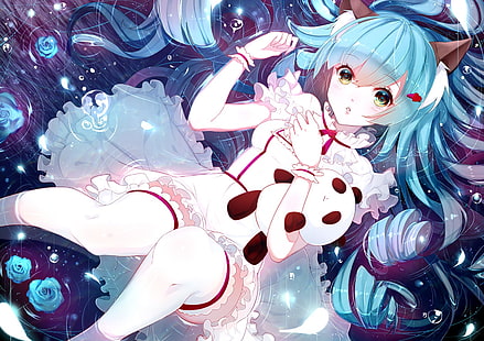 Panda, Anime Girls, Katzenohren, Anime, Nekomimi, originelle Charaktere, HD-Hintergrundbild HD wallpaper