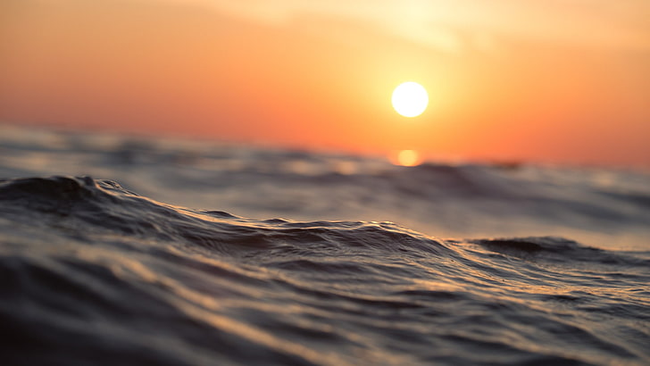 океанская вода, природа, пейзаж, море, волны, солнце, глубина резкости, вода, HD обои