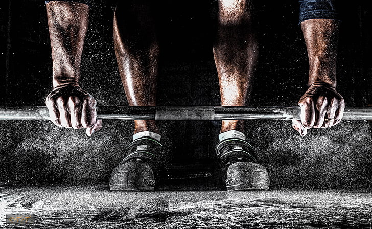 silver barbell rod, legs, power, muscles, crossfit, weightlifting, talc, HD wallpaper
