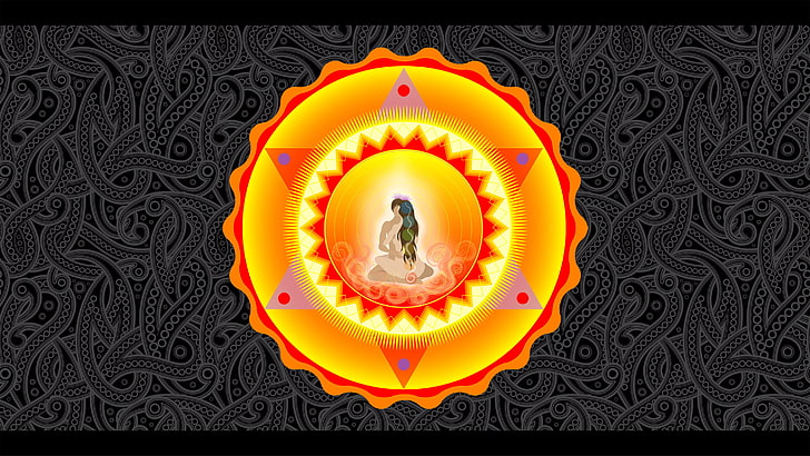 runde gelbe und orange Grenze illustratoin, Liebe, Freude, Tantra, Glück, HD-Hintergrundbild