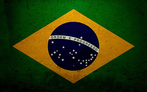 rund blå och vit plastbehållare, Brasilien, flagga, HD tapet HD wallpaper