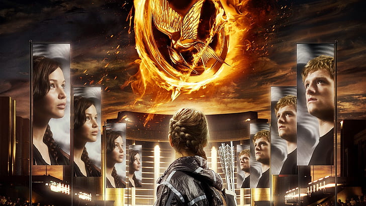 filmer flätor Jennifer Lawrence Katniss Everdeen The Hunger Games Josh Hutcherson Peeta 1920x1080 Underhållning Filmer HD Konst, filmer, Flätor, HD tapet
