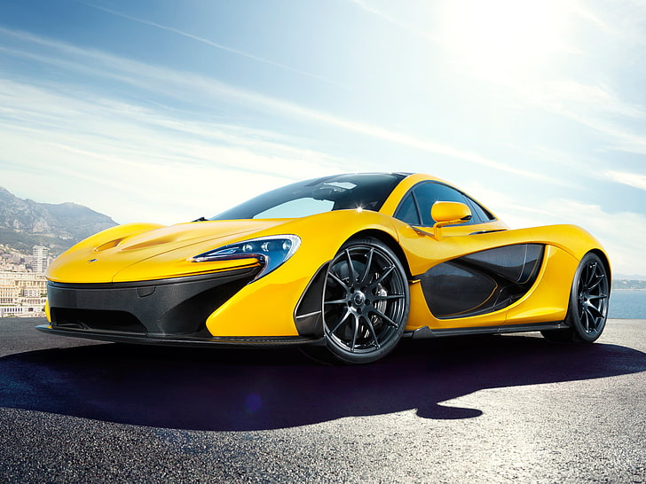 coupé McLaren P1 jaune, McLaren, le concept, jaune, McLaren P1, Fond d'écran HD