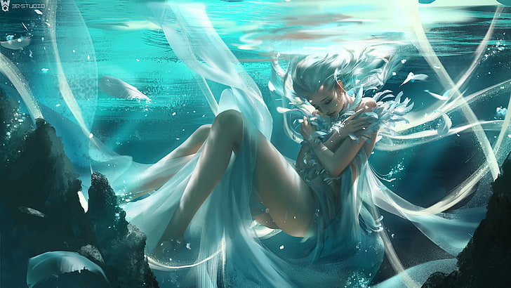 fantasy art, sott'acqua, Sfondo HD