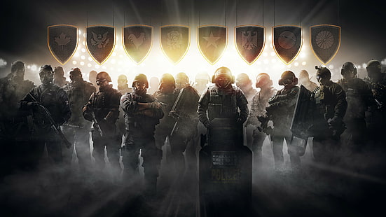 gaz maskeleri, savaş, silah, resmi, kask, polis, erkek, gökkuşağı altı: kuşatma, HD masaüstü duvar kağıdı HD wallpaper