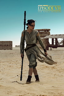 Star Wars avsnitt VII Rey, Star Wars: The Force Awakens, Daisy Ridley, Star Wars, HD tapet HD wallpaper