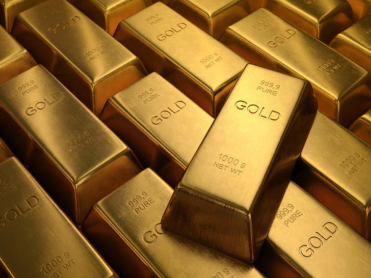Goldbarren Tapete, golden, Gold, Goldbarren, HD-Hintergrundbild