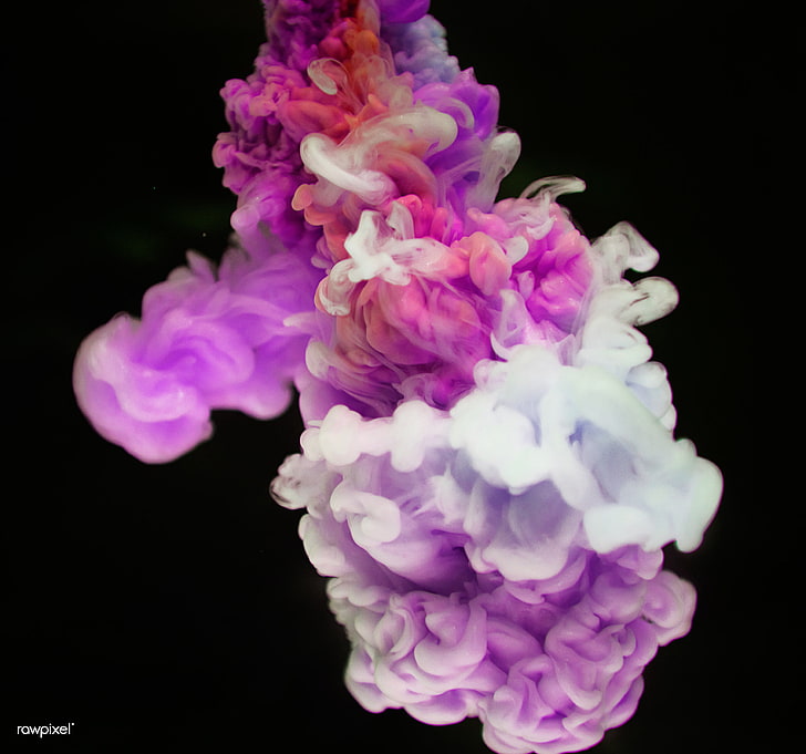 lila, rosa und weiße rauchtapete, rauch, bunter rauch, gerinnsel, lila, weiß, HD-Hintergrundbild