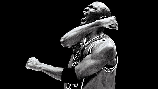 Amerikanischer Sport Graustufen Trikot NBA Basketball Monochrom Michael Jordan Athleten Chicago Bulls Air Sport Basketball HD Art, Sport, American, HD-Hintergrundbild HD wallpaper