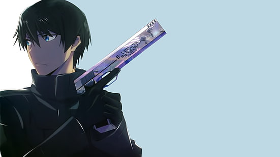 homem segurando personagem pistola semi-automática, Mahouka Koukou no Rettousei, Shiba Tatsuya, anime, HD papel de parede HD wallpaper