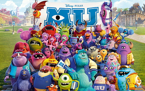 Disney Pixar, Inc., monster, Monsters University, film, Pixar Animation Studios, Universitas, Wallpaper HD HD wallpaper