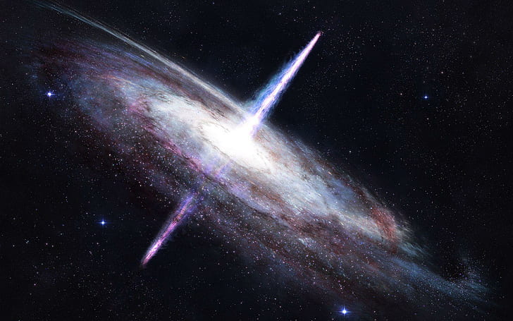 Quasar, ilustrasi galaksi, ruang, 1920x1200, bintang, galaksi, quasar, Wallpaper HD