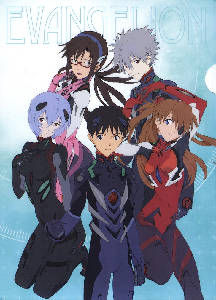 Neon Genesis Evangelion, anime, Ayanami Rei, Ikari Shinji, Asuka Langley Soryu, Makinami Mari, Asuka Langley Shikinami, Fond d'écran HD, fond d'écran de téléphone