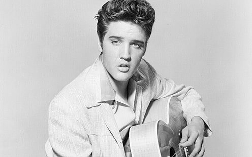 Elvis Presley, chanteur, musicien, bw, Elvis Presley, chanteur, musicien, Fond d'écran HD HD wallpaper