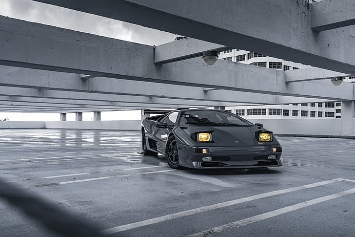Lamborghini, Grey, Diablo SV, HD wallpaper