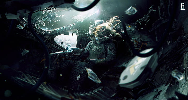 astronaut, death, space, spaceship, Spacesuit, Zero Gravity, HD wallpaper