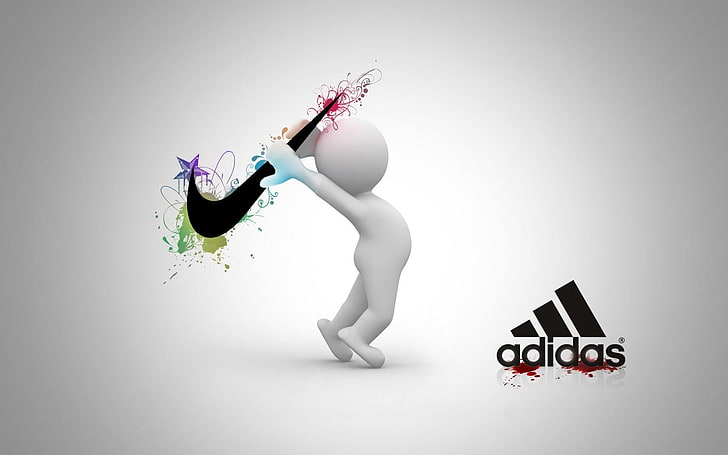 Adidas, white, HD wallpaper