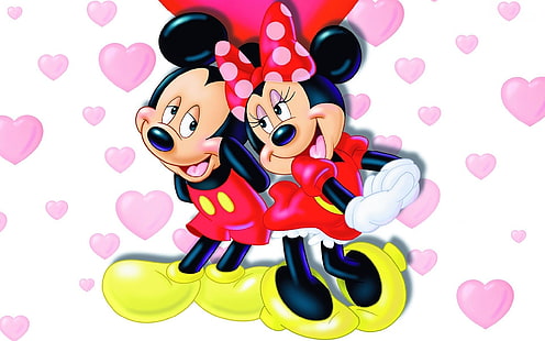 Illustration de Mickey et Minnie Mouse, Disney, Mickey Mouse, Fond d'écran HD HD wallpaper