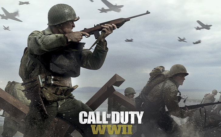 Call of Duty WWII, Spiele, Call of Duty, Spiel, Schlachtfeld, Soldaten, Shooter, WWII, Videospiel, WorldWarII, CallofDuty, CODWWII, Keyart, HD-Hintergrundbild