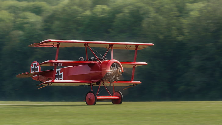 Fokker Dr. I, The red Baron, 1917, Triplane, Sił powietrznych Cesarstwa Niemieckiego, Fokker DR.1 Triplane, Tapety HD