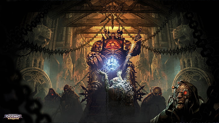 golem inside cave digital painting, Abaddon, Warhammer 40K, Black Legion, Battlefleet Gothic: Armada, The Black Legion, HD wallpaper