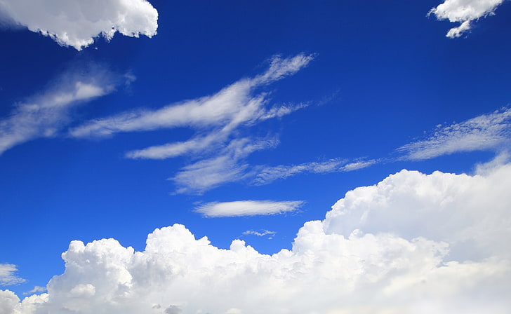 Céu azul, nuvens brancas, Natureza, Sol e céu, Azul, Nuvem, Indonésia, Jacarta, HD papel de parede