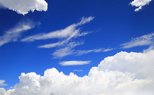 Blue Sky, white clouds, Nature, Sun and Sky, Blue, Cloud, Indonesia, jakarta, HD wallpaper HD wallpaper