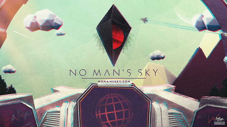 No Man's Sky logosu, video oyunları, No Man's Sky, Derek Brown, HD masaüstü duvar kağıdı