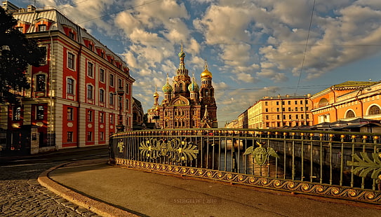 茶色のコンクリートの城、建築、サンクトペテルブルク、教会、ロシア、都市、都市、 HDデスクトップの壁紙 HD wallpaper