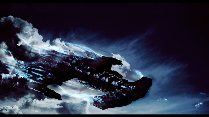 black spaceship illustration, StarCraft, hyperion, video games, HD wallpaper