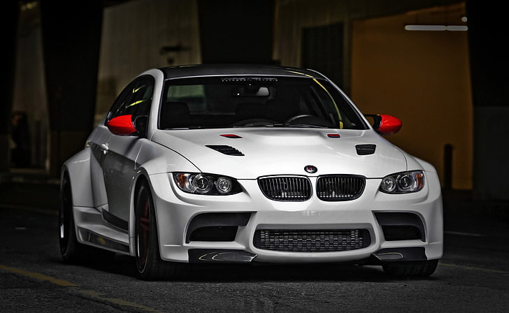 BMW GTRS3 Tuning, white BMW coupe, Cars, BMW, Tuning, GTRS3, HD wallpaper