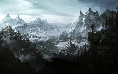 Spiel Hintergrund, The Elder Scrolls V: Skyrim, HD-Hintergrundbild HD wallpaper