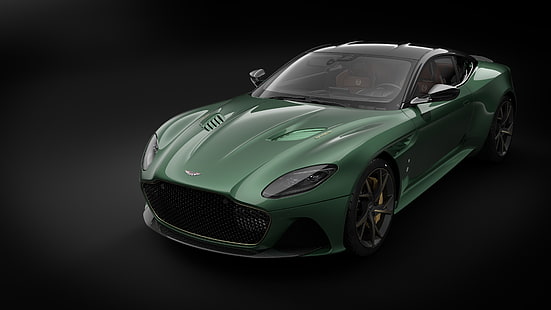 Aston Martin, Aston Martin DBS 59, суперкары, суперкар, спорткар, автомобиль, автомобиль, зеленые автомобили, простой фон, HD обои HD wallpaper