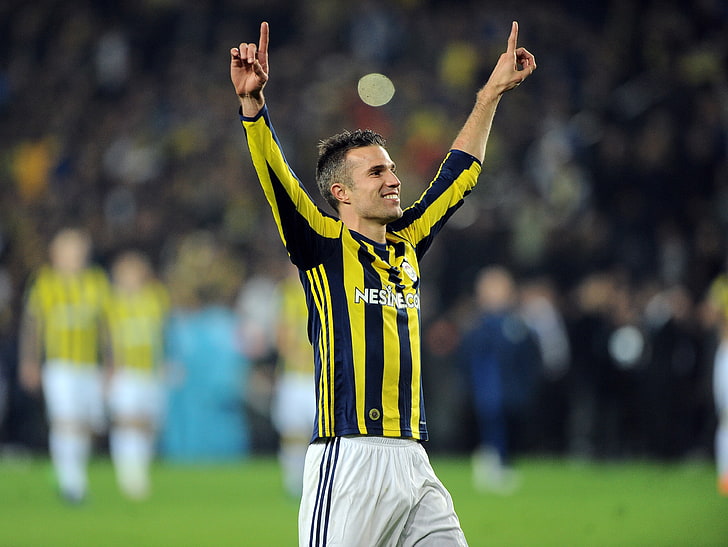 Robin van Persie, Fenerbahçe, sepak bola, pria, olahraga, angkat tangan, Wallpaper HD