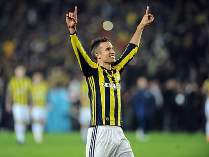 Robin van Persie, Fenerbahçe, soccer, men, sport, arms up, HD wallpaper HD wallpaper
